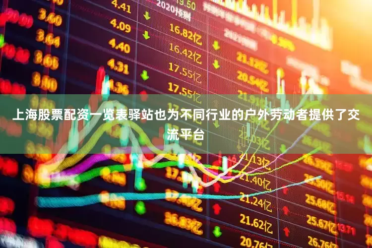 上海股票配资一览表驿站也为不同行业的户外劳动者提供了交流平台